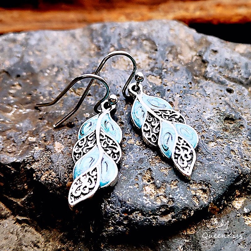 Bohemian Leaves earrings, Boho earrings, Statement earrings, Vintage earrings, Dangle earrings
