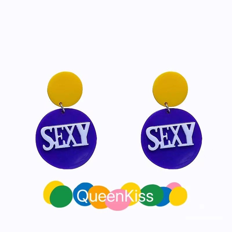 Cute Light Trendy Yellow Purple Color Matching SEXY Earrings - Sexy Baby!!