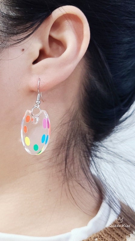 Cute Light Trendy Adorable Palette Drawing Board Earrings - Paint Me!!