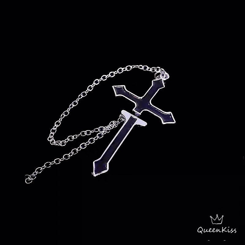 Piercing Cool Cross Black and Silver Earrings Women Men Earrings One Single Piece Not A Pair -- God Bless You!!