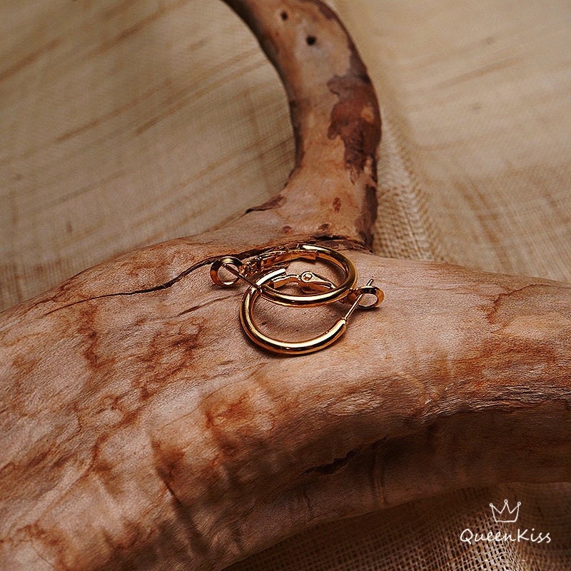 Gold Circle Shining Big Ring Earrings, with Inner Diameter 7/5/4/3mm-- Pretty Woman!!