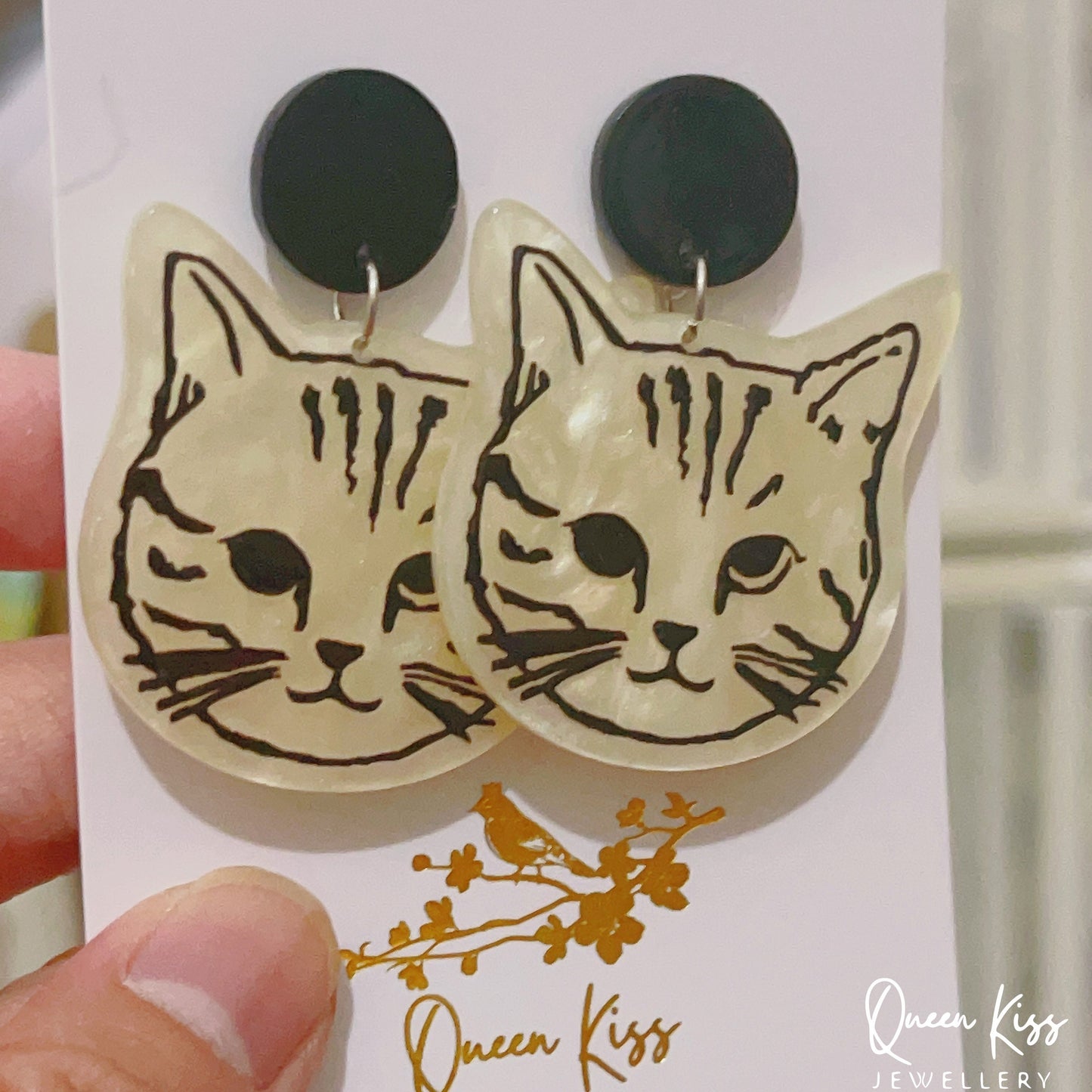 Super Light Acrylic Cute Kitty Cat Earrings - E Meow Me!!
