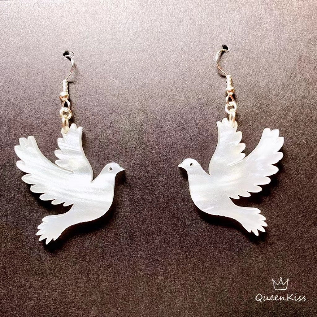 Super Light Acrylic Cute Sea Bird Earrings - Love Peace!!