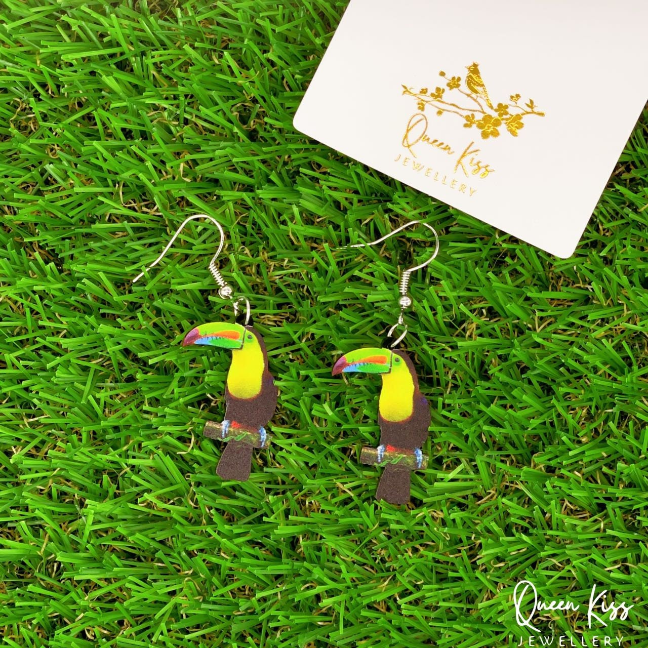 Super Light Acrylic Cute Bird Toucan Toco The Amazon Forest Style Earrings - Paradise!!