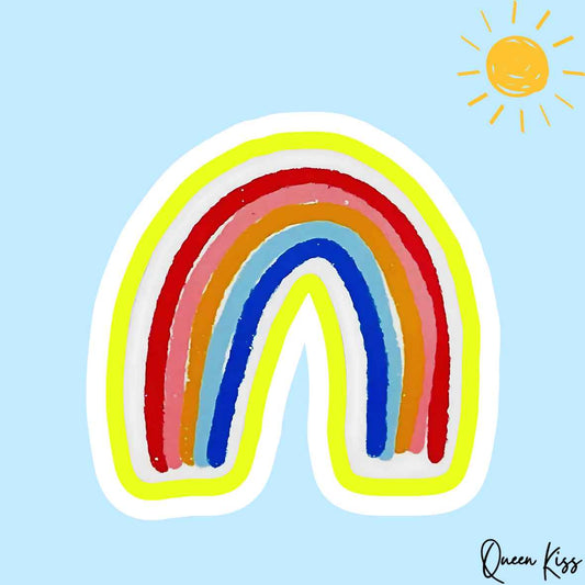 Cute Rainbow Sticker, Waterproof Glossy Sticker, Vinyl Sticker, Laptop Phone Notebook Mug Sticker -- Enjoy every moments