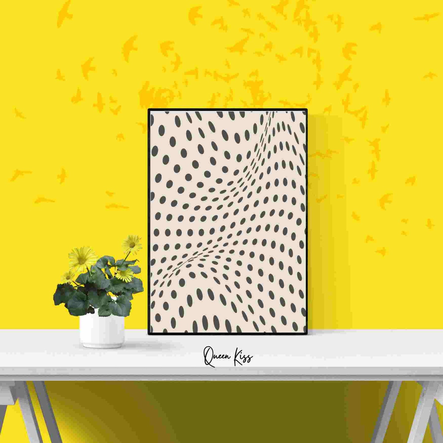 Abstract Black Beige Geo Spotted Waves Wall Art, Minimalist Instant Printable Poster, Modern Home Aesthetic Decor, Boho Nature Inspired Art
