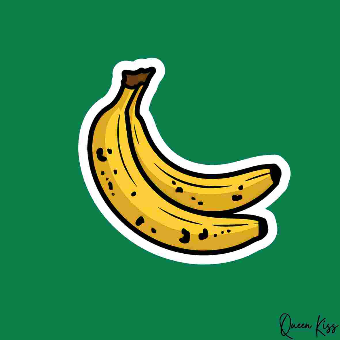 Cute Bananna Sticker, Waterproof Glossy Sticker, Vinyl Sticker, Laptop Phone Notebook Mug Sticker -- Bananna way
