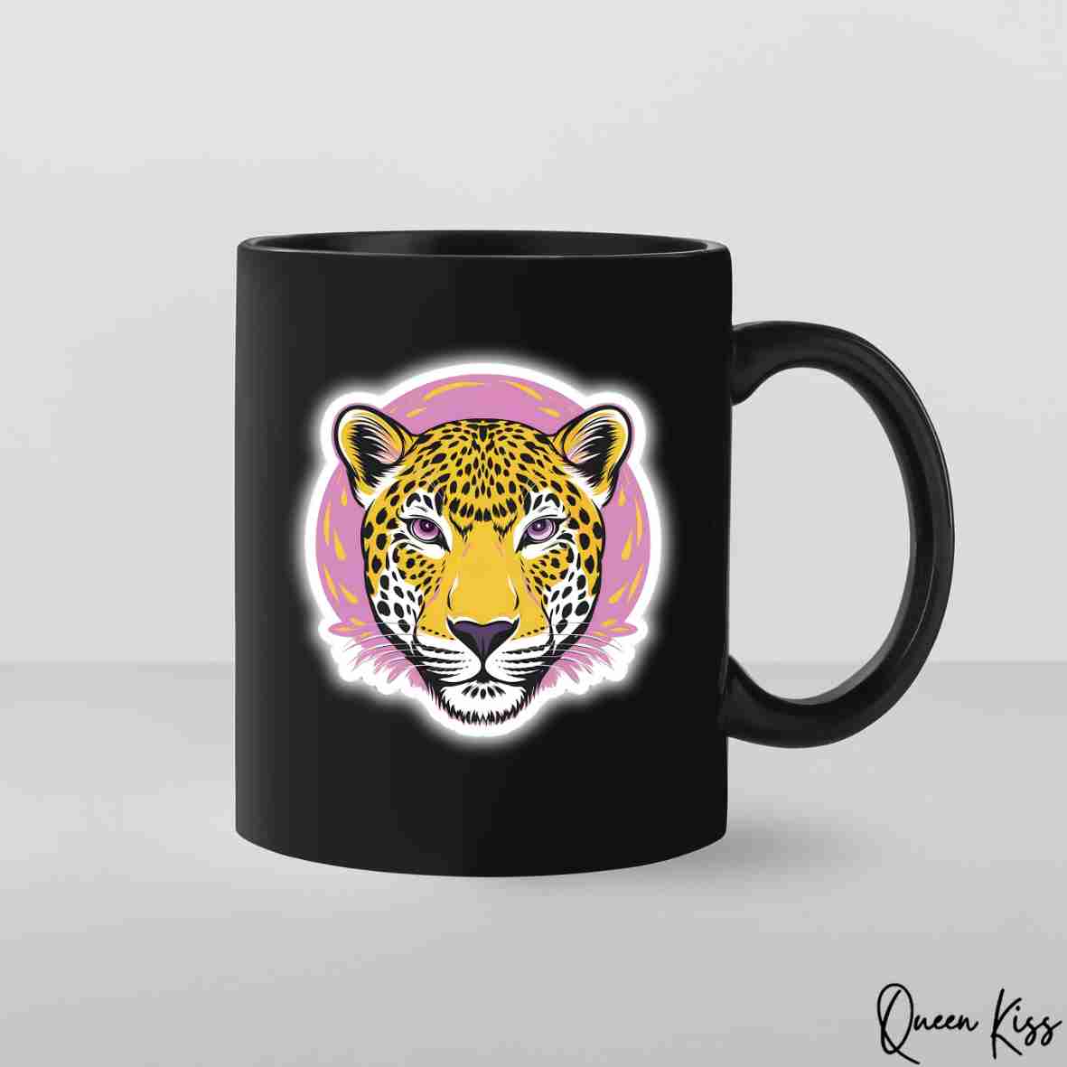 Cute Leopard Sticker, Waterproof Glossy Sticker, Vinyl Sticker, Laptop Phone Notebook Mug Sticker -- Freedom