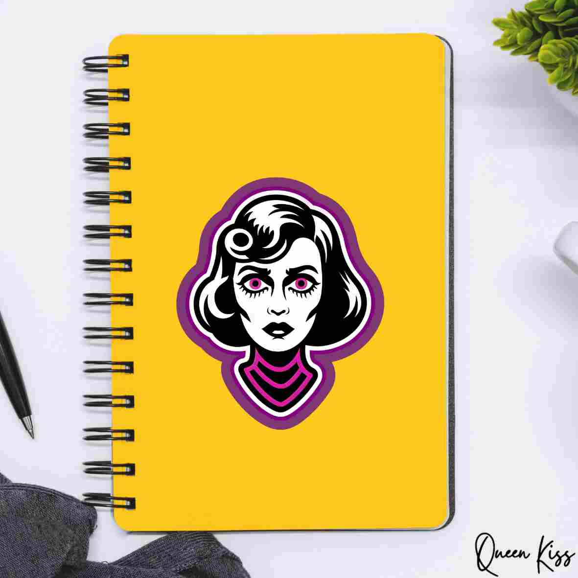 Cute Evil lady Sticker, Waterproof Glossy Sticker, Vinyl Sticker, Laptop Phone Notebook Mug Sticker -- Evil it's Evil