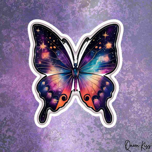 Cute Galaxy butterfly Sticker, Waterproof Glossy Sticker, Vinyl Sticker, Laptop Phone Notebook Mug Sticker -- Mysterious Wonderland