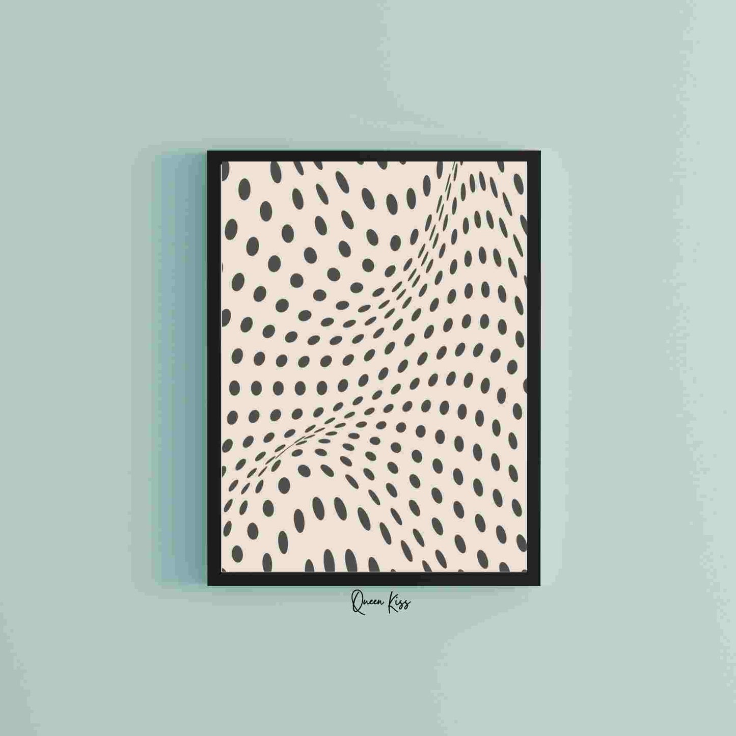 Abstract Black Beige Geo Spotted Waves Wall Art, Minimalist Instant Printable Poster, Modern Home Aesthetic Decor, Boho Nature Inspired Art