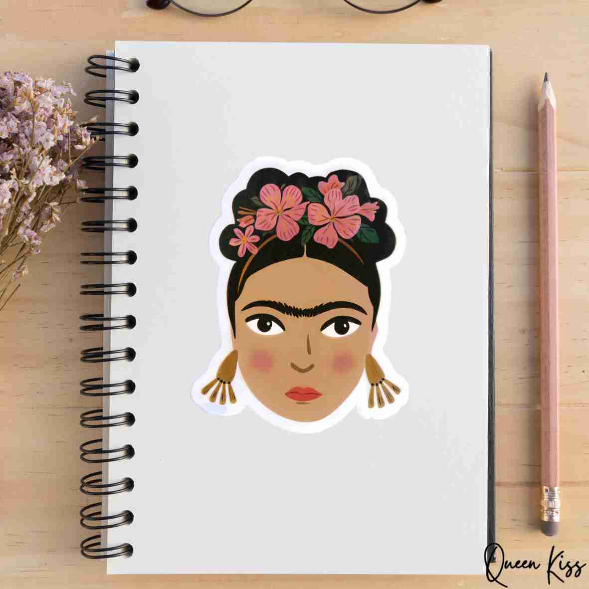 Cute Frida Kahlo Sticker, Waterproof Glossy Sticker, Vinyl Sticker, Laptop Phone Notebook Mug Sticker -- Nothing is absolute