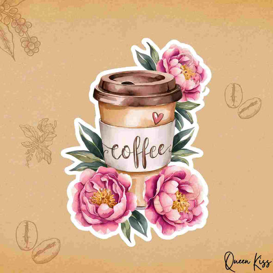 Cute Love coffee Sticker, Waterproof Glossy Sticker, Vinyl Sticker, Laptop Phone Notebook Mug Sticker -- When I need a coffee