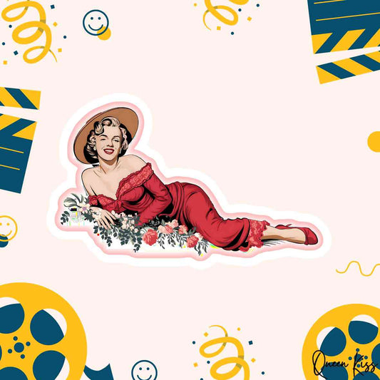 Cute Marilyn Maroe Sticker, Waterproof Glossy Sticker, Vinyl Sticker, Laptop Phone Notebook Mug Sticker -- Great artist