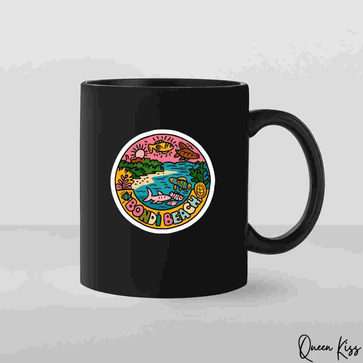 Cute Bondi beach Sticker, Waterproof Glossy Sticker, Vinyl Sticker, Laptop Phone Notebook Mug Sticker -- Life style of Bondi