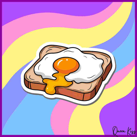 Cute Fried egg Sticker, Waterproof Glossy Sticker, Vinyl Sticker, Laptop Phone Notebook Mug Sticker -- Eggo