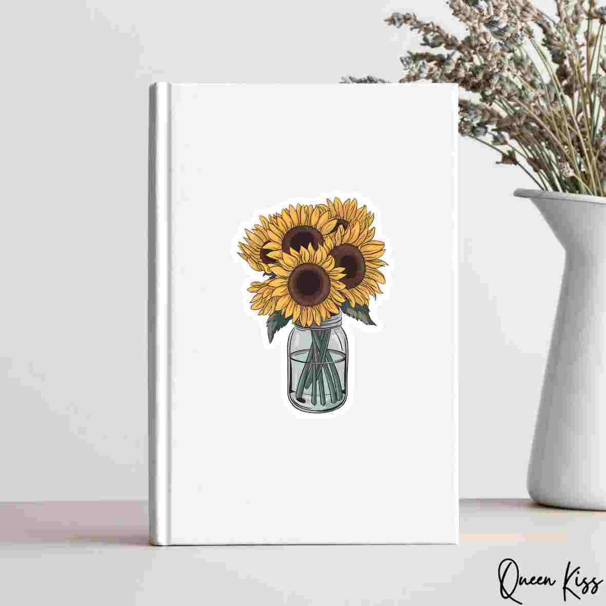 Cute Sunflower Sticker, Sticker, Waterproof Glossy Sticker, Vinyl Sticker, Laptop Phone Notebook Mug Sticker -- Day Dreamer
