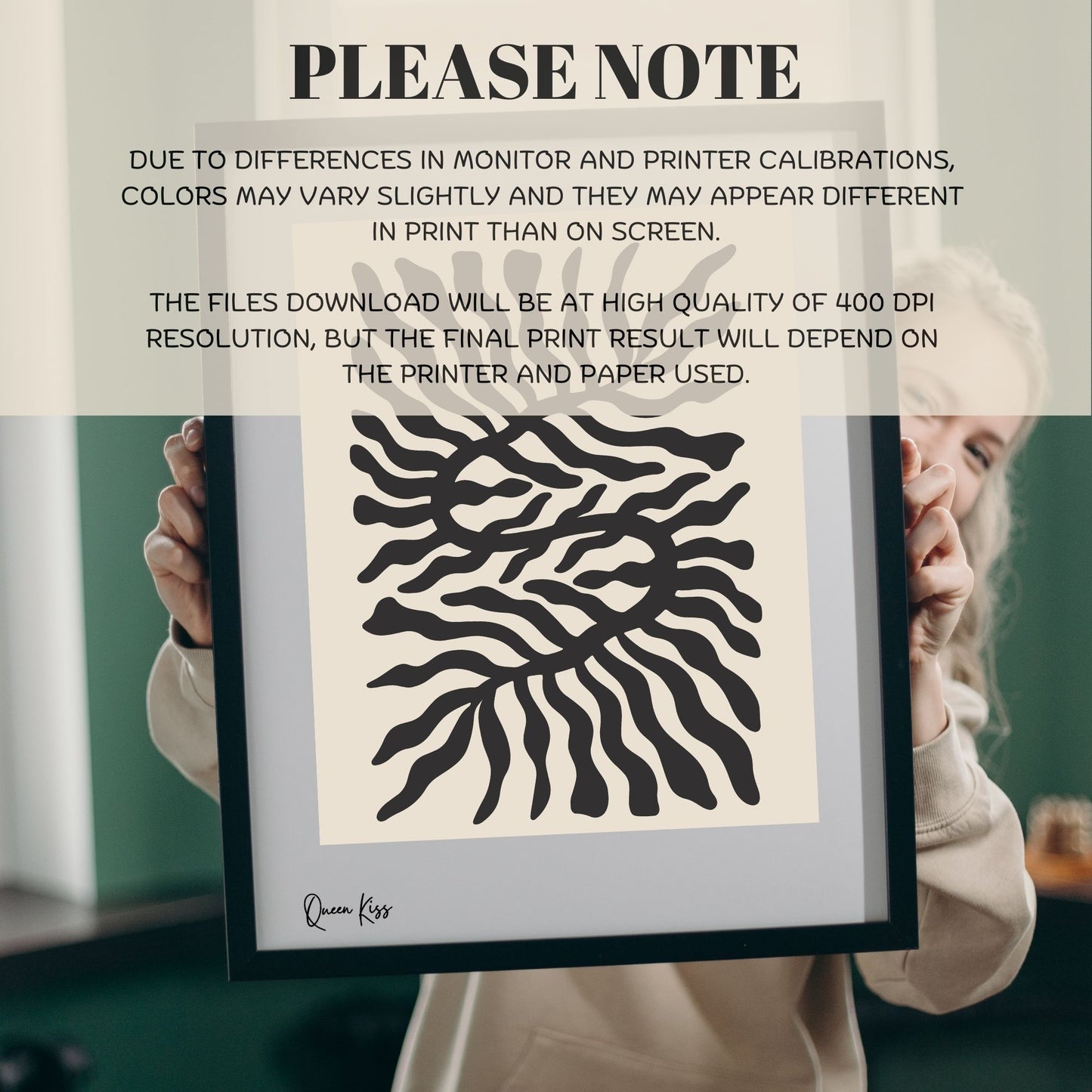 Abstract Black and Beige Botanical Wall Art, Minimalist Instant Printable Poster Art, Modern Home Aesthetic Decor, Boho Nature Inspired Art