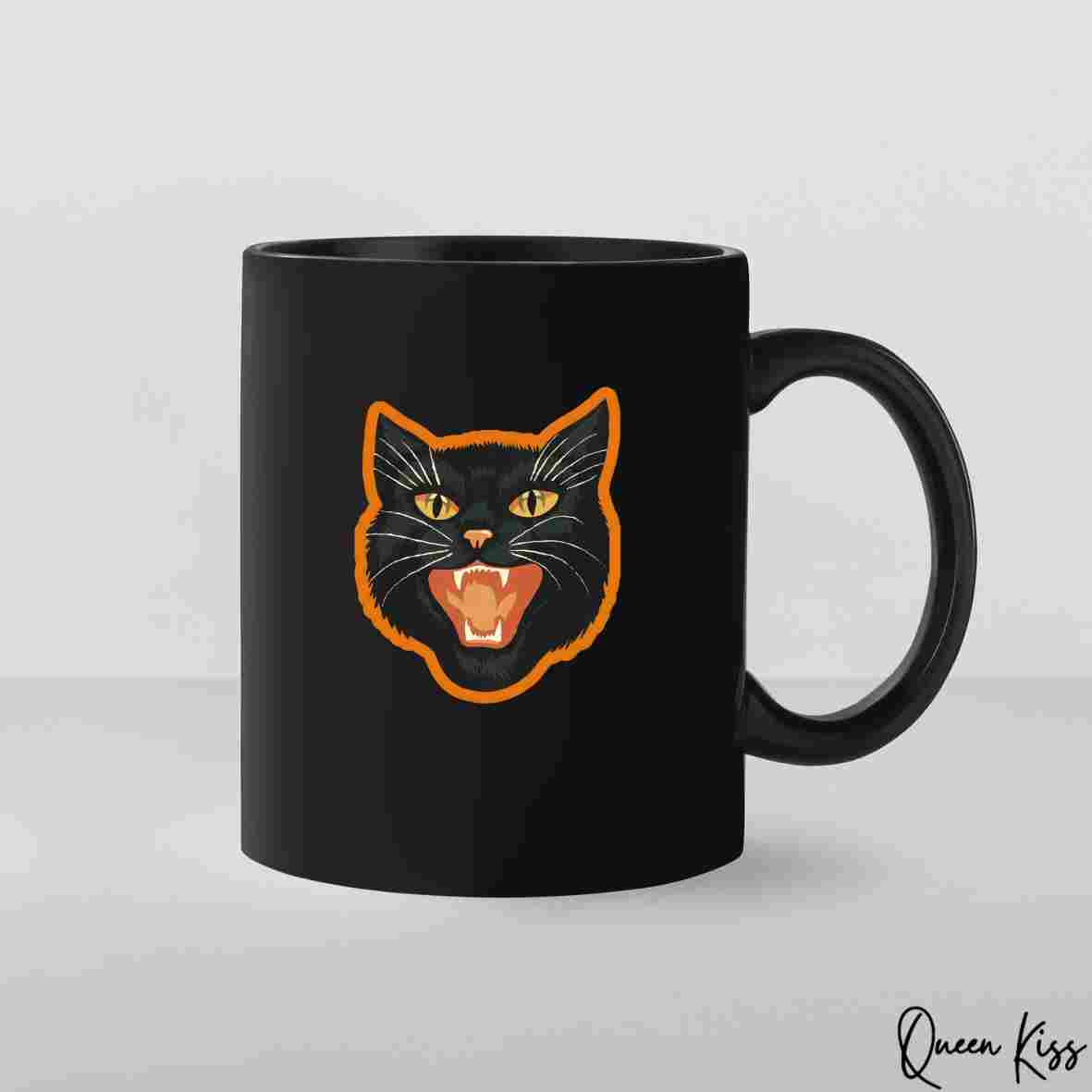 Cute Black cat Sticker, Waterproof Glossy Sticker, Vinyl Sticker, Laptop Phone Notebook Mug Sticker -- Night Protector