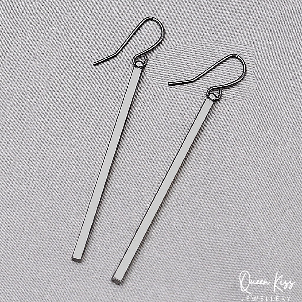 Dangle Silver Gold Silver Long Stick Earrings -- Simplist!!