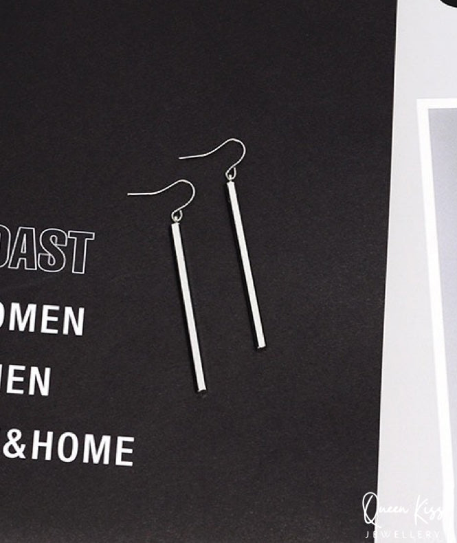 Dangle Silver Gold Silver Long Stick Earrings -- Simplist!!