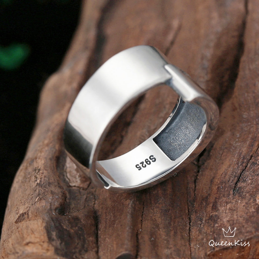 Cool Quirky Adjustable Ribbon Style Soulmate Silver Ring Gift for HER HIM --  One and Only