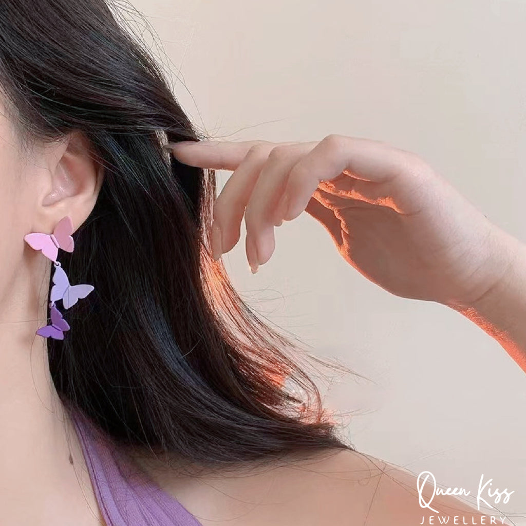 Super Cute Purple Gradient Butterfly Earrings -- Butterfly Life!!