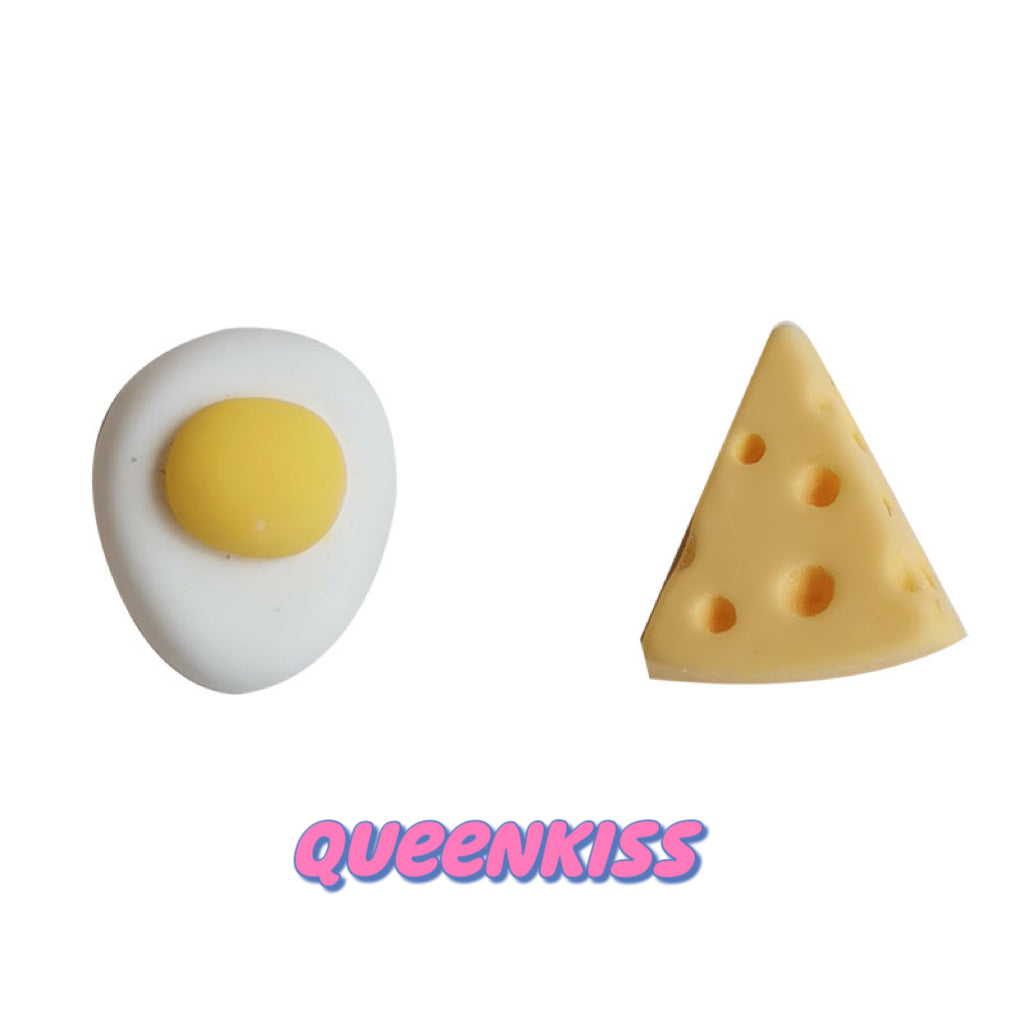 Cute Adorable Fun Egg and Cheese Earrings -- Cheese and Me!!