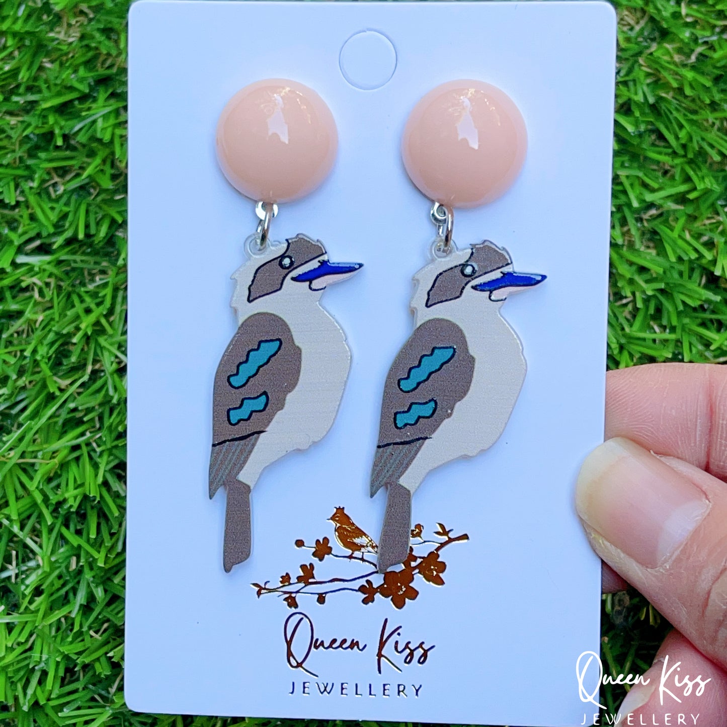 Super Light Acrylic Cute Aussie Bird Australian Kookaburra Style Earrings - Paradise!!