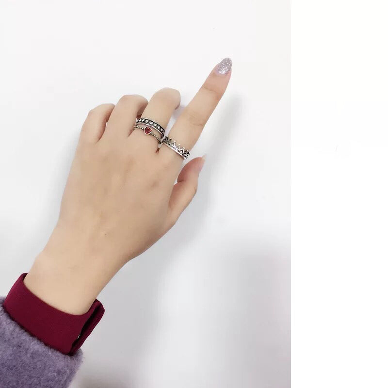 Vintage Stars Adjustable 925 Sterling Silver Plated Ring