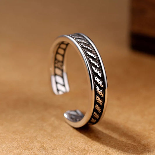 Vintage Minimalist Adjustable Silver Ring
