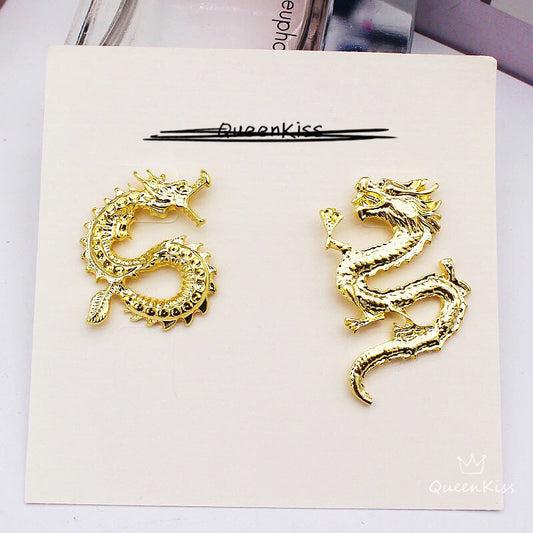Gold Stud Earrings Cool Dragon Stud Earrings Modern Studs Minimal Stud Earrings Gift for her