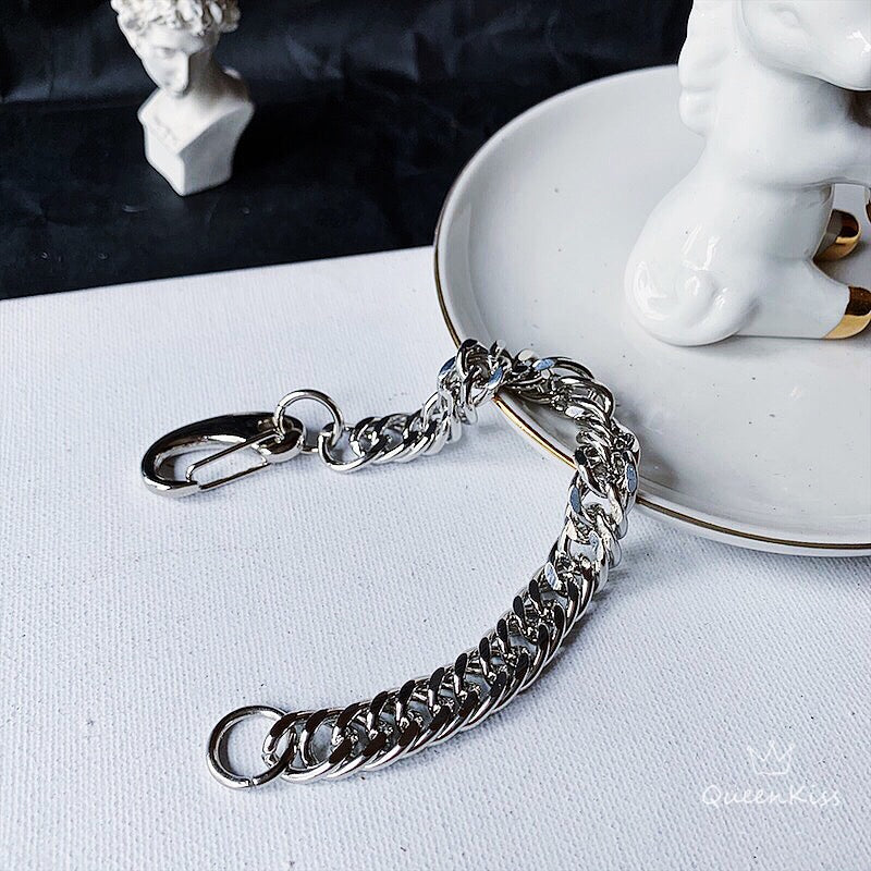 Funky Punk Stainless Steel Cool Style Chain Silver Bracelet -- Magic Moment!!