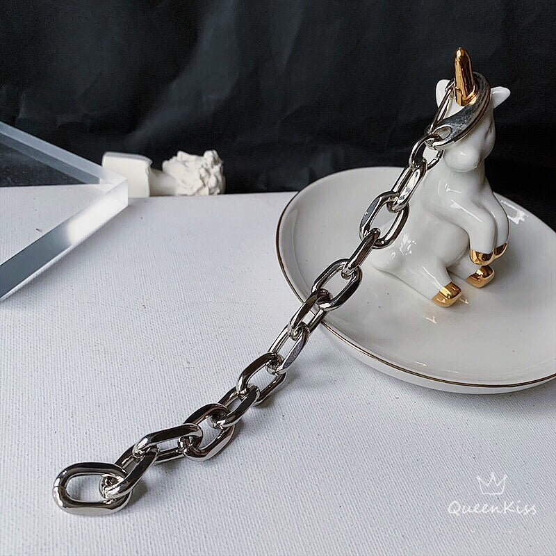 Funky Punk Stainless Steel Cool Style Chain Silver Bracelet -- Bad Boy!!