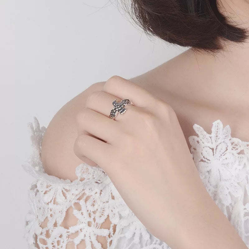 Eagle Minimalist Vintage Adjustable Silver Ring