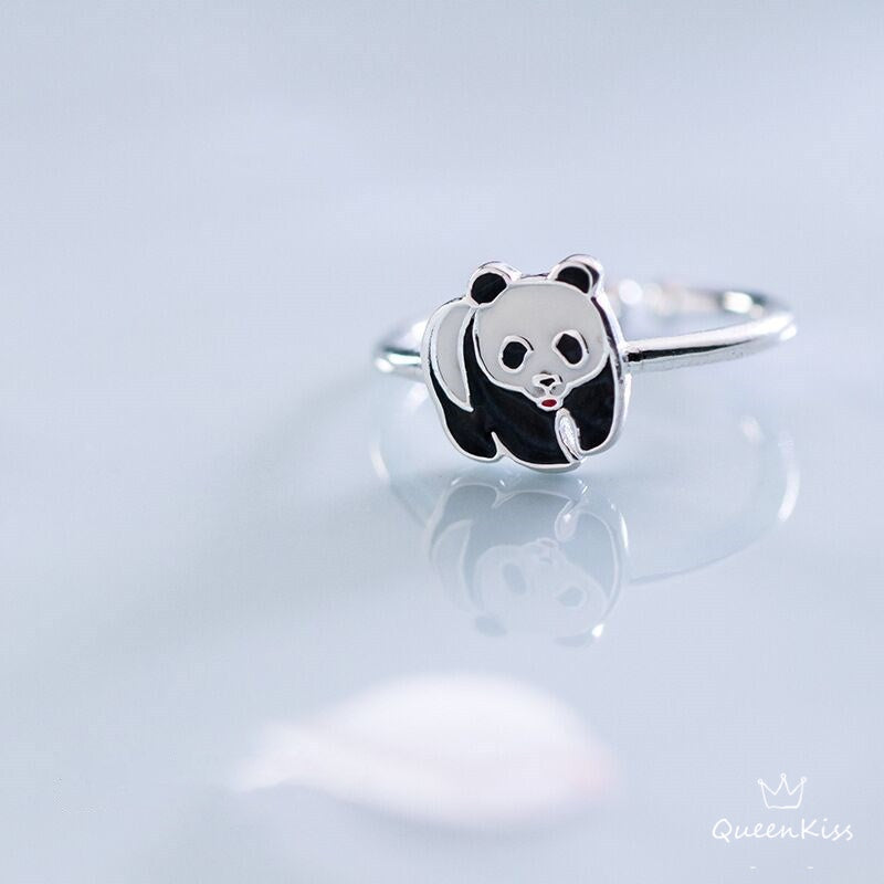 Cute Panda Minimalist Vintage Adjustable Silver Ring -- Only You!!