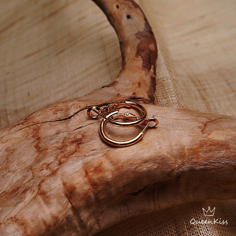 Gold Circle Shining Big Ring Earrings, with Inner Diameter 7/5/4/3mm-- Pretty Woman!!