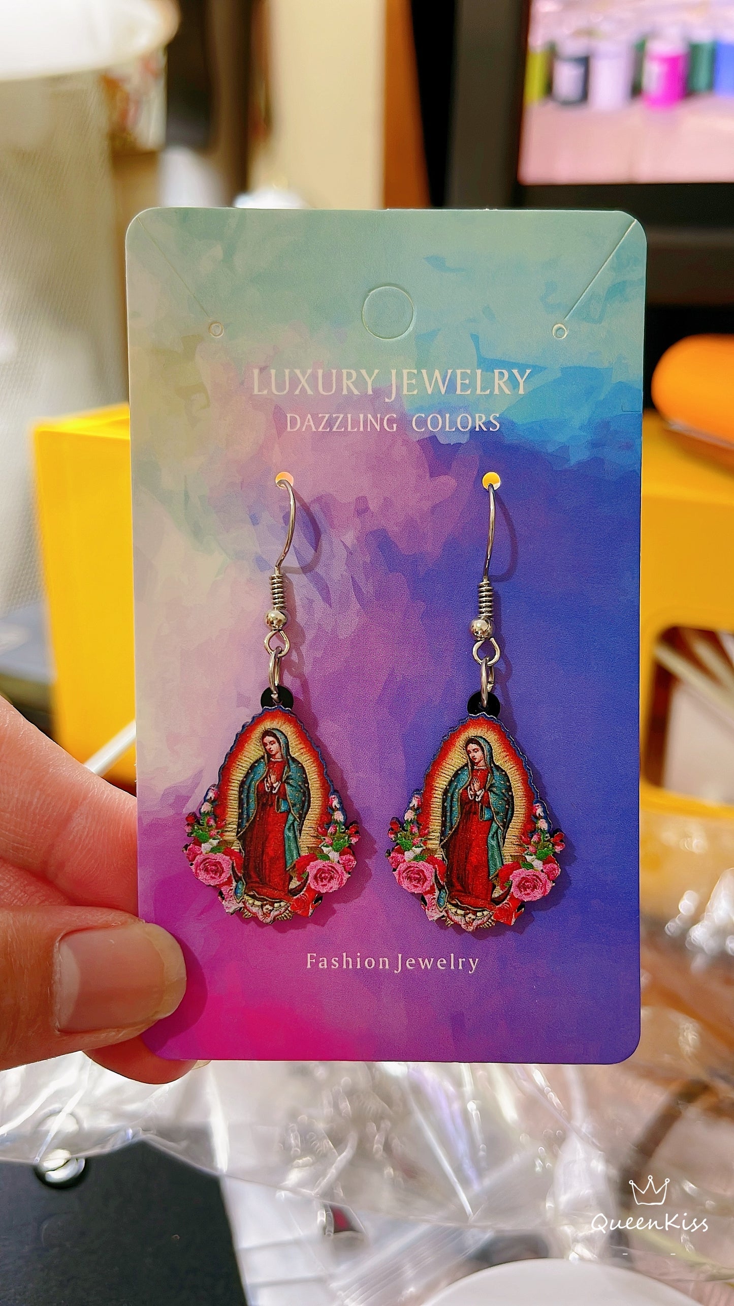 Super Light Acrylic Saint Mary Earrings - Halleluyah!!