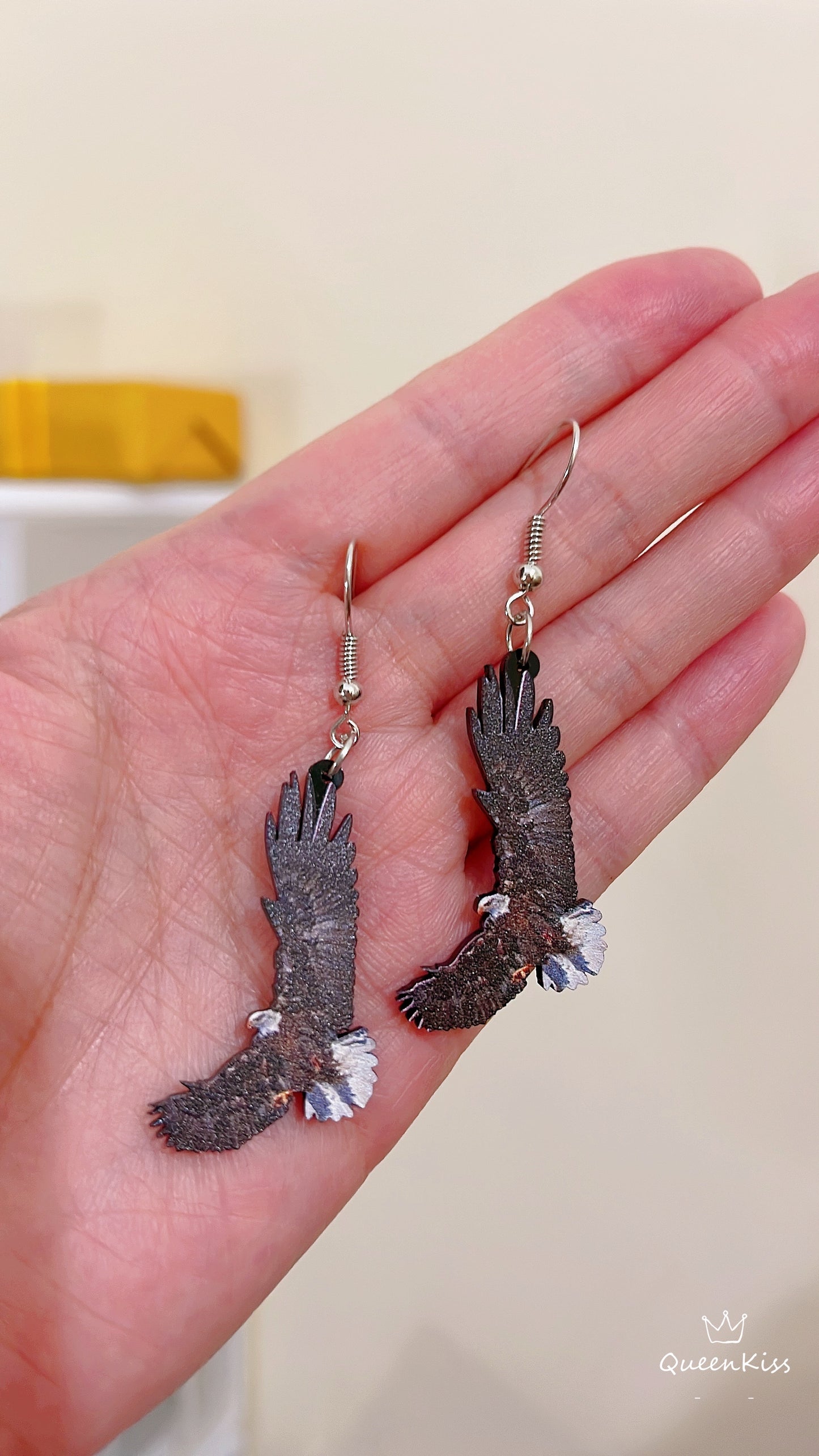Super Light Acrylic Eagle Forest Style Earrings - Eagle Eye!!