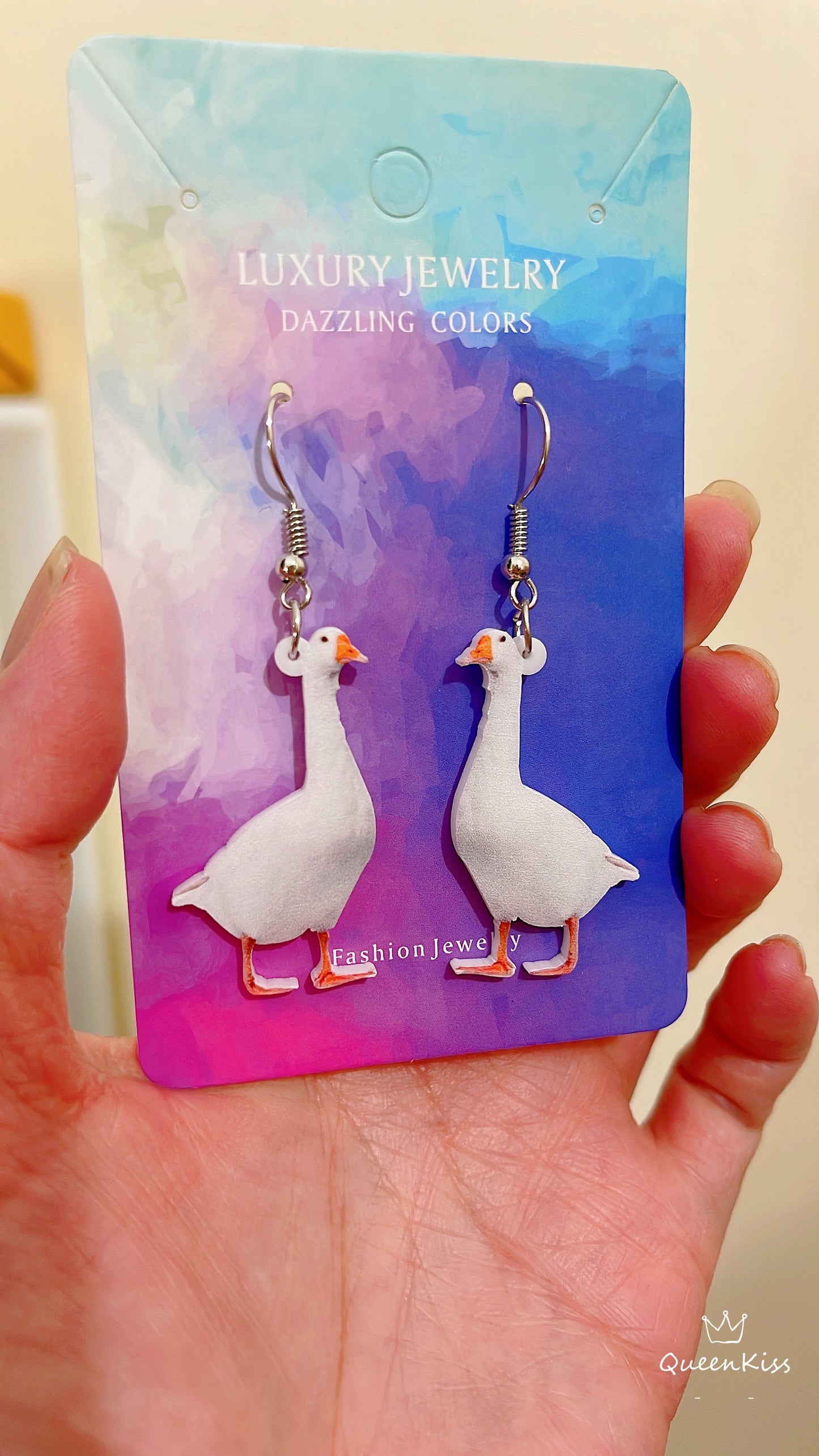 Super Light Acrylic Cute Goose Earrings - Oink Oink The Goose!!