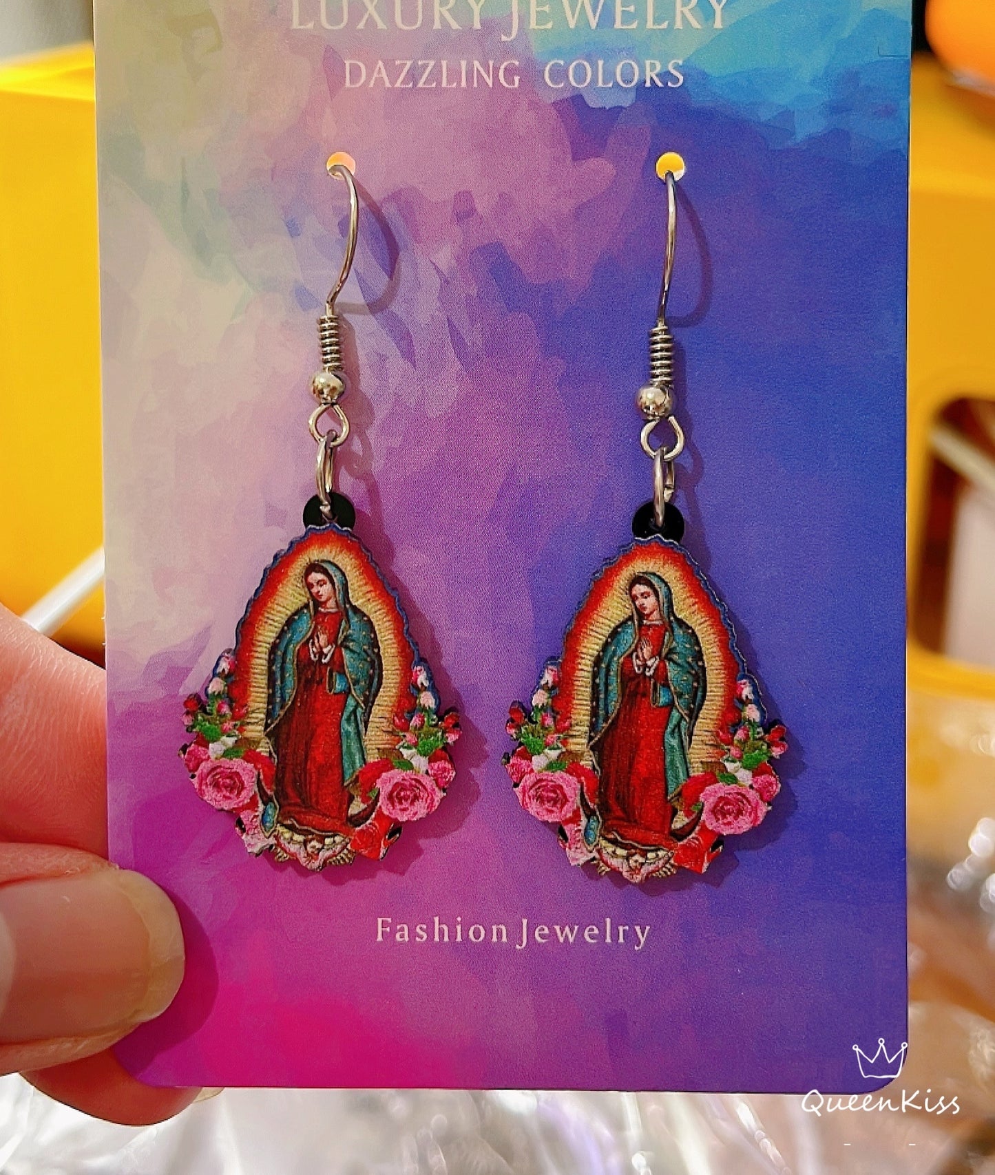 Super Light Acrylic Saint Mary Earrings - Halleluyah!!