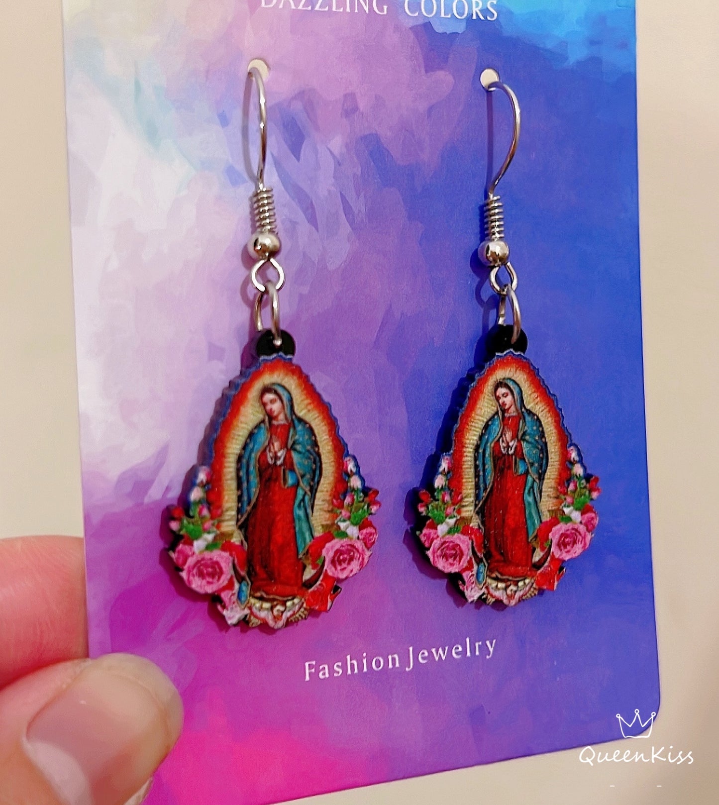 Super Light Acrylic Saint Mary Earrings - Halleluyah!!