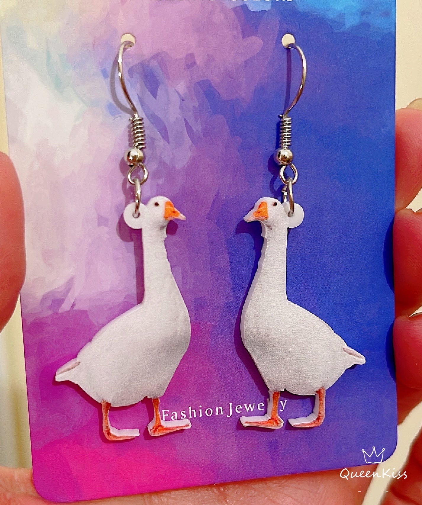 Super Light Acrylic Cute Goose Earrings - Oink Oink The Goose!!