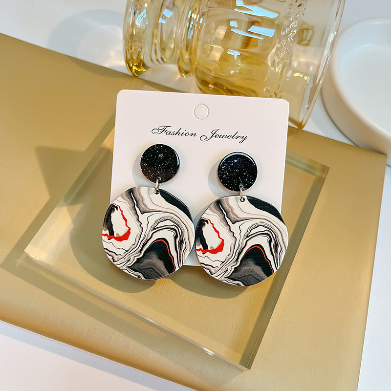 Super Light Acrylic Cute Marble Style Earrings - Paint My Heart!!