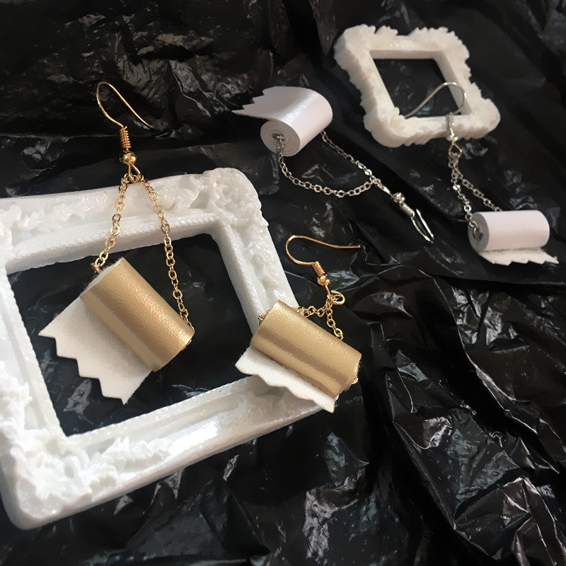 Quirky Sweet Light Cute Toilet Paper Acrylic earrings -- Toilet Paper Mania!!