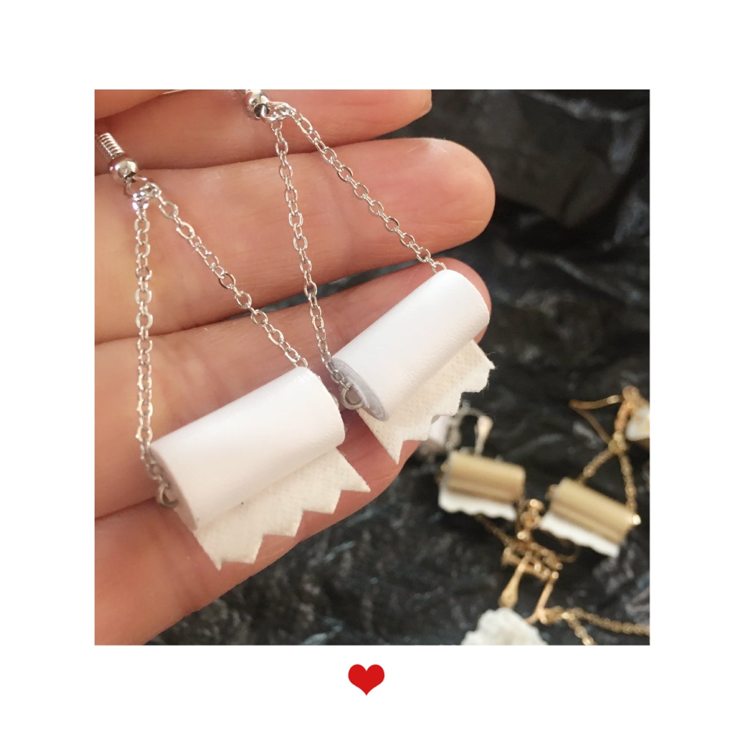 Quirky Sweet Light Cute Toilet Paper Acrylic earrings -- Toilet Paper Mania!!