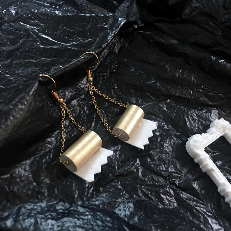 Quirky Sweet Light Cute Toilet Paper Acrylic earrings -- Toilet Paper Mania!!