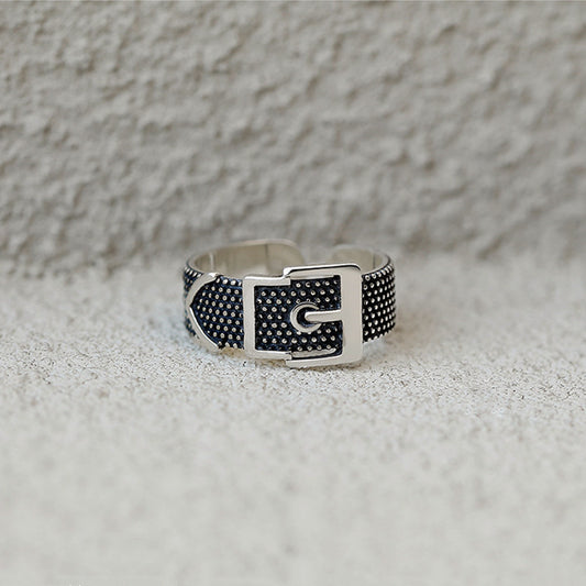 Vintage Quirky Cool Adjustable Silver Ring Belt -- Simply the Best