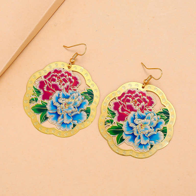 Blooming Flower Copper Plated Rosegold Earring -- Wonder Girls!!