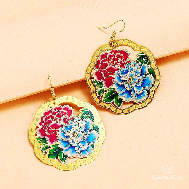 Blooming Flower Copper Plated Rosegold Earring -- Wonder Girls!!